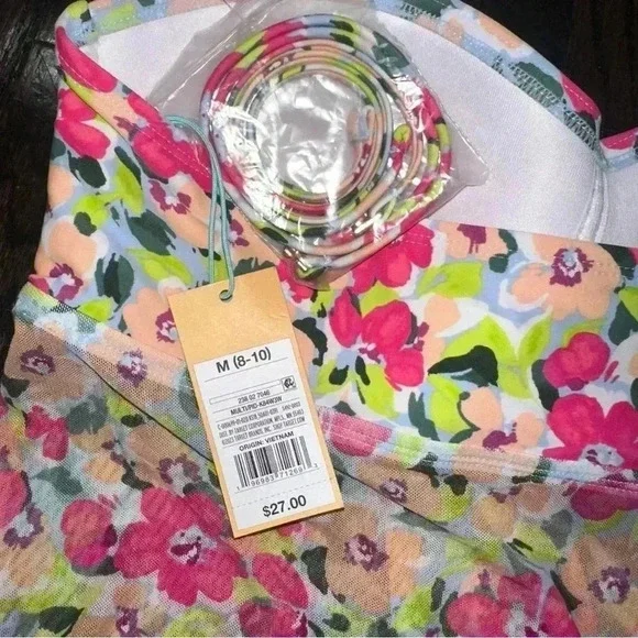 Women's Floral Print Tankini Top - Kona Sol Multi :Target. Size M. New with tags - Picture 5 of 5